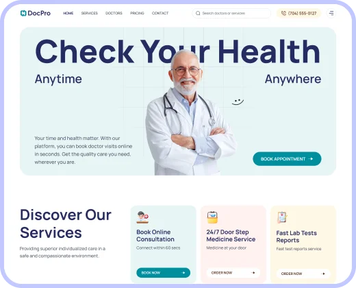 DocPro Landing Page Design