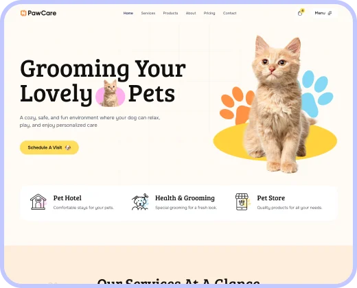 PawCare Landing Page Design